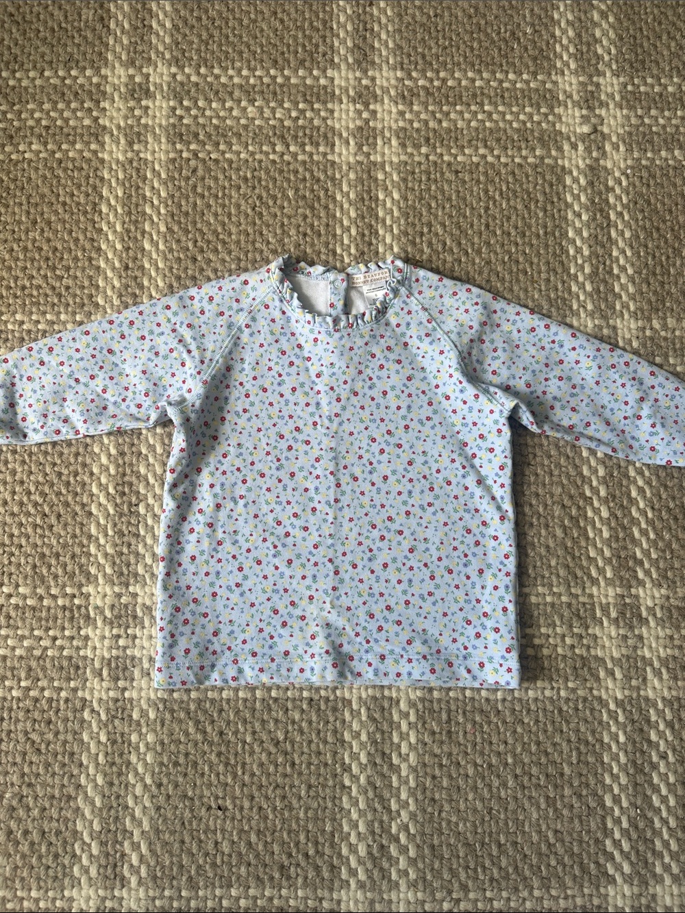 TBBC Girls' Light Blue Floral Long-Sleeve Top size 6 EUC